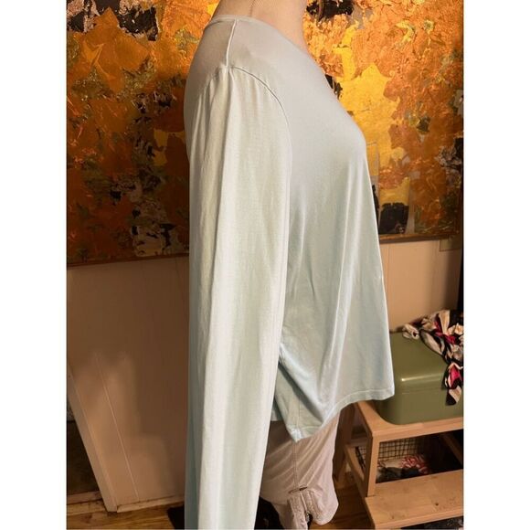 Lands End Plus Size 100% Cotton Lt Blue Tee 2x - Picture 4 of 6